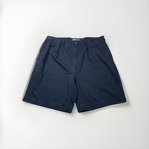 Polo Ralph Lauren Mens 38 Tyler Short Preppy Pleated Front 100% Cotton Navy Blue